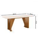 Ver imagem 3 de Mesa de Jantar 6 Lugares Lívia com Vidro Nature/courino/linho - Pnr Móveis