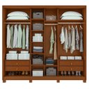 Ver imagem 2 de Guarda Roupa Casal Forma 230 3 Portas Frassino Off White com Espelho e Pés – Lopas