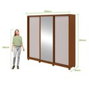 Ver imagem 3 de Guarda Roupa Casal Forma 230 3 Portas Frassino Off White com Espelho e Pés – Lopas