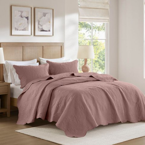 Colcha Matelassê - Super King - Parma - Rosa - 150 Fios - c/ Porta Travesseiros - Corttex