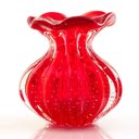 Ver imagem 1 de Vaso Trouxinha Em Cristal Murano Vermelho São Marcos