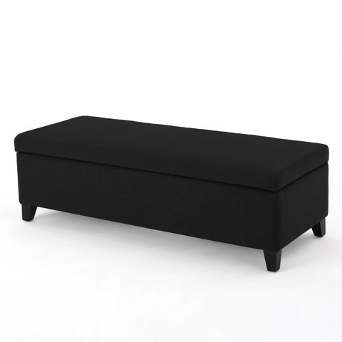Recamier Bau Julia 1,60m Suede Preto - Inova Decor Inova Decorações