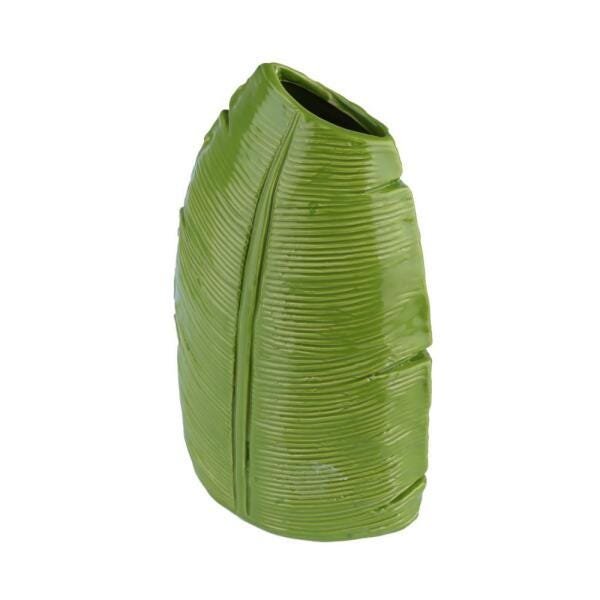 Vaso Folha De Banana Verde Carisma Medio - Ceramica - 2