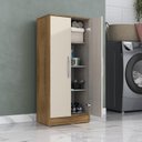 Ver imagem 1 de Multiuso Sapateira 2 Portas 3 Prateleiras Atena Nature/Off White Moville Movelaria