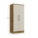 Ver imagem 6 de Multiuso Sapateira 2 Portas 3 Prateleiras Atena Nature/Off White Moville Movelaria