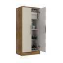 Ver imagem 3 de Multiuso Sapateira 2 Portas 3 Prateleiras Atena Nature/Off White Moville Movelaria