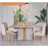 Conjunto Sala de Jantar Charlote 180x80 Tampo em Mdf/vidro 6 Cadeiras Off White/nature/madeira/nude - 2