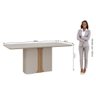 Conjunto Sala de Jantar Charlote 180x80 Tampo em Mdf/vidro 6 Cadeiras Off White/nature/madeira/nude - 5