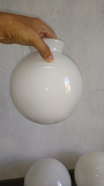 Globo de Vidro 10x20 Leitoso Kit com 04 Peças - 3