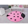 Tapete Infantil Bordado Joaninha Rosa Grande 1.30M x 1.20M - 1