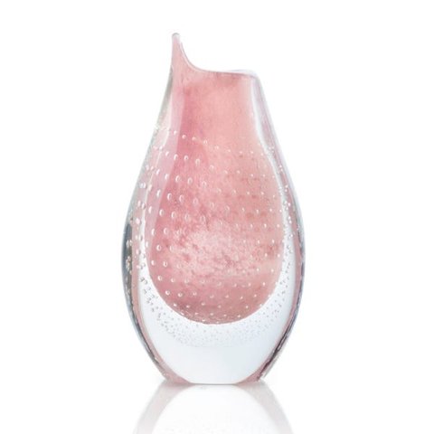 Vaso Em Cristal Murano Rosa São Marcos