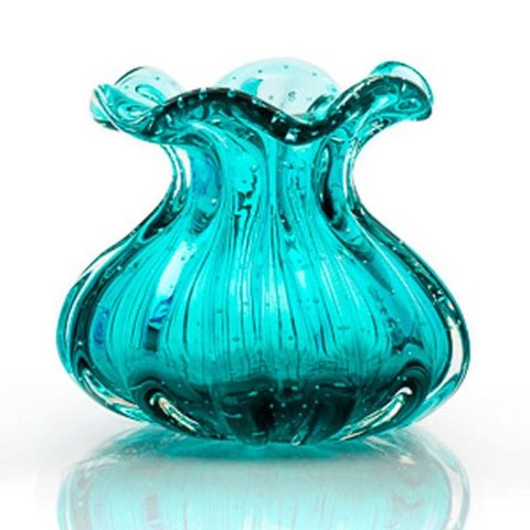 Vaso Trouxinha Em Cristal Murano Esmeralda São Marcos