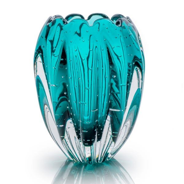 Vaso Em Cristal Murano Esmeralda São Marcos - 1