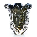 Ver imagem 1 de Vaso Em Cristal Murano Preto E Ouro 24 K São Marcos