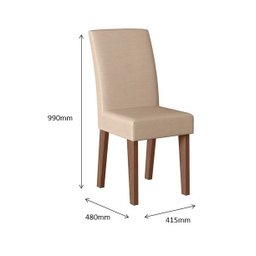 Conjunto Mesa Sala Jantar 8 Cadeiras 1,85m Georgia Amêndoa - 4