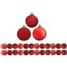 Kit 24 Bolas de Natal Mista Vermelha 5cm Riomaster - 1