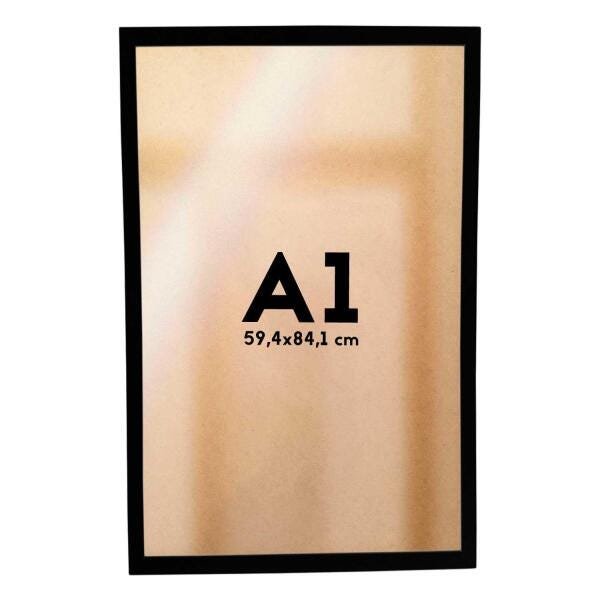 Moldura Iso A1 Preto Para Quadro Decorativo Com Acrílico - 1
