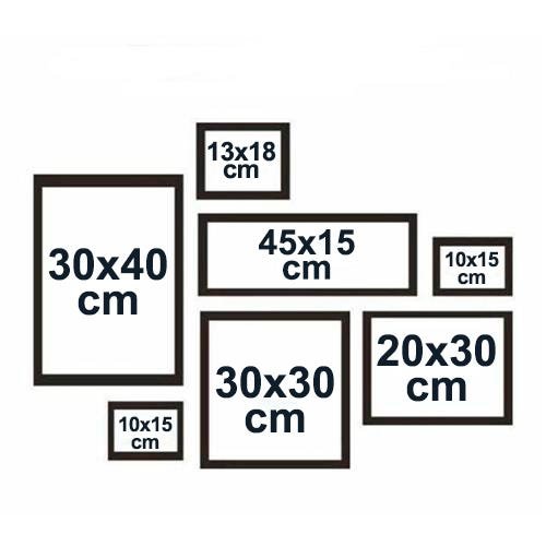 Moldura Quadro Decorativa Laqueada Kit 7 Preto - 1