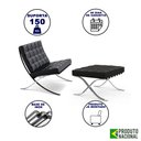 Ver imagem 2 de Poltrona Premium Barcelona com Puff Base Inox Preto