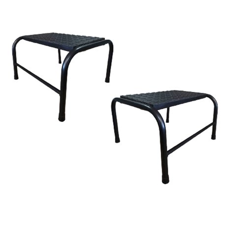 Kit 2 Escadinha Para Maca 1 Degrau Esmaltada Preta Medcombo