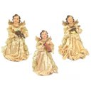Ver imagem 1 de Kit 3 Anjos Natal Plus Dourado Instrumento 17Cm - Magizi