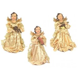 Kit 3 Anjos Natal Plus Dourado Instrumento 17Cm - Magizi - 1 Kit 3 Anjos Natal Plus Dourado Instrumento 17Cm - Magizi - 1