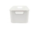 Ver imagem 4 de Kit 2 Caixas Organizadoras Rattan de Plástico Resistente Médio Cesto Com Tampa Capacidade 8 Litros C