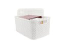 Ver imagem 3 de Kit 2 Caixas Organizadoras Rattan de Plástico Resistente Médio Cesto Com Tampa Capacidade 8 Litros C