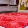 Tapete de Sala Felpudo Peludo Antiderrapante 2,00M x 1,40M - Vermelho Mesclado - 2