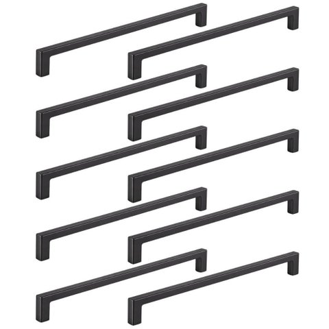 Kit 10 Puxadores Alça para Móveis Preto Industrial Linea 288 Bigfer Gavetas Portas Armários