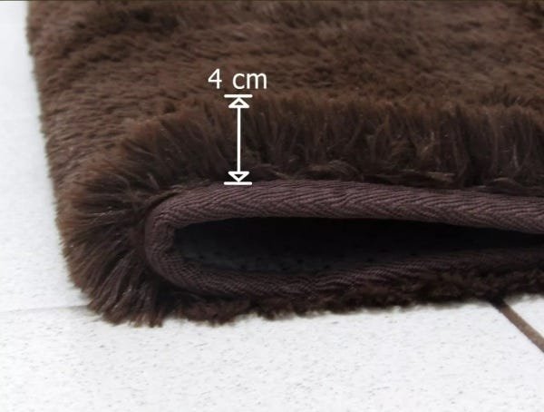 Tapete de Sala Felpudo Peludo Antiderrapante 1,00m X 1,40m - Tabaco Liso - 2
