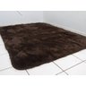 Tapete de Sala Felpudo Peludo Antiderrapante 1,00m X 1,40m - Tabaco Liso - 1