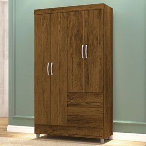 Guarda-roupa Solteiro San Diego 4 Portas 2 Gavetas Imbuia - Panorama Móveis