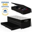 Ver imagem 2 de Cama Box Baú com Colchão de Espuma D45 Ortobom Airtech 150 + Auxiliar Unique Solteiro 88cm