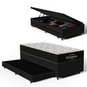 Ver imagem 1 de Cama Box Baú com Colchão de Espuma D45 Ortobom Airtech 150 + Auxiliar Unique Solteiro 88cm