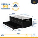 Ver imagem 3 de Cama Box Baú com Colchão de Espuma D45 Ortobom Airtech 150 + Auxiliar Unique Solteiro 88cm