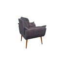 Ver imagem 4 de Kit 08 Poltronas Opala Decorativas Sala de Estar Suede Cor:Cinza
