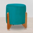 Ver imagem 3 de Poltrona Balanço C/ Puff Melinda Suede Azul Turquesa - Lm Decor