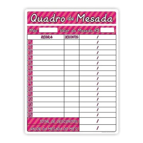 Ímã De Geladeira Painel Magnético Educativo Rosa