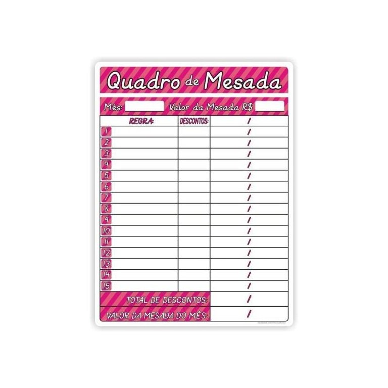 Ímã De Geladeira Painel Magnético Educativo Rosa