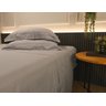 Jogo De Cama King Percal 300fios Linha Luxo Dobby Cinza - 1