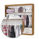 Ver imagem 3 de Guarda-Roupa Infantil com 6 Portas e 4 Gavetas 177cm Multimóveis CR35560 Madeirado/Off White