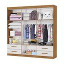 Ver imagem 5 de Guarda-Roupa Infantil com 6 Portas e 4 Gavetas 177cm Multimóveis CR35560 Madeirado/Off White
