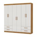 Ver imagem 2 de Guarda-Roupa Infantil com 6 Portas e 4 Gavetas 177cm Multimóveis CR35560 Madeirado/Off White
