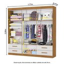 Ver imagem 4 de Guarda-Roupa Infantil com 6 Portas e 4 Gavetas 177cm Multimóveis CR35560 Madeirado/Off White