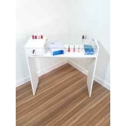 Mesa Manicure Esmalteiro Porta Toalha Tampo Vidro Gaveta - 6