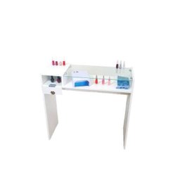 Mesa Manicure Esmalteiro Porta Toalha Tampo Vidro Gaveta - 8