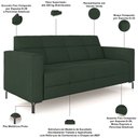 Ver imagem 4 de Sofá 3 Lugares Sala Living Industrial 180cm Senna K01 Veludo Verde - Lyam Decor