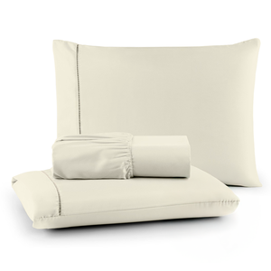 Roupa de Cama Lençol Queen 200 Fios Algodão 3 Peças em Ponto Palito Anti-pilling com Toque Suave Pre