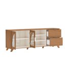 Ver imagem 3 de Rack para Tv até 75 Polegadas Murano 2 Portas 2 Gavetas Cinamomo/off White - Artely